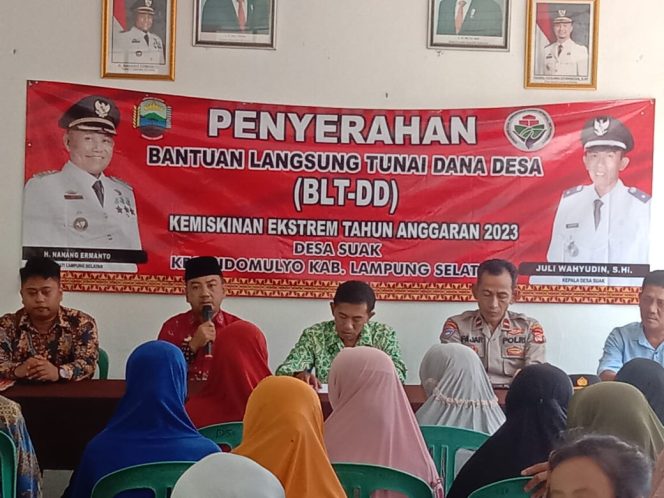 
 Pemdes Suak Salurkan Bantuan Langsung Tunai Dana Desa Tahun 2023