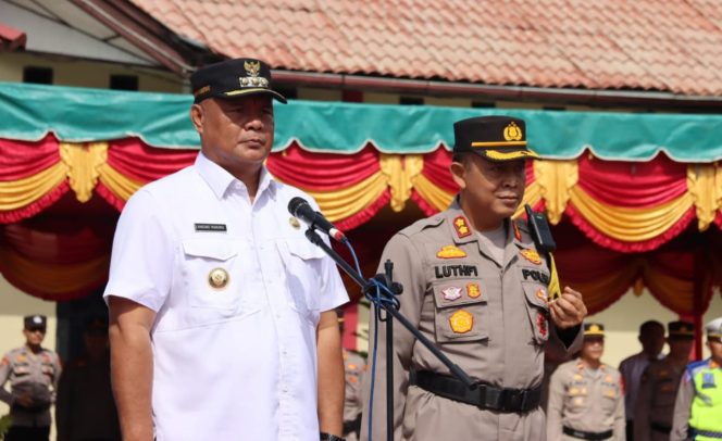 
 Pimpin Upacara Gelar Pasukan Operasi Ketupat Toba, Bupati Nias Utara Sampaikan Amanat Kapolri