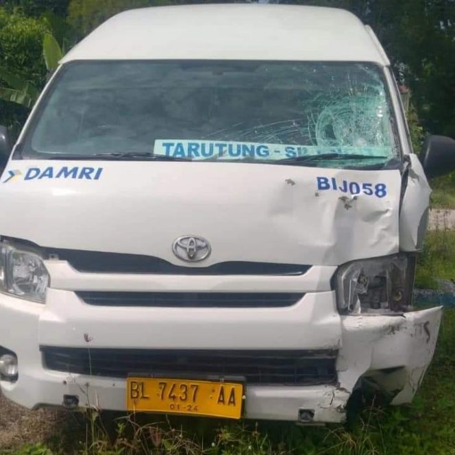 
 Laka Lantas Maut, Pasutri Meninggal di Tempat, Perum Damri Tak bertanggung Jawab