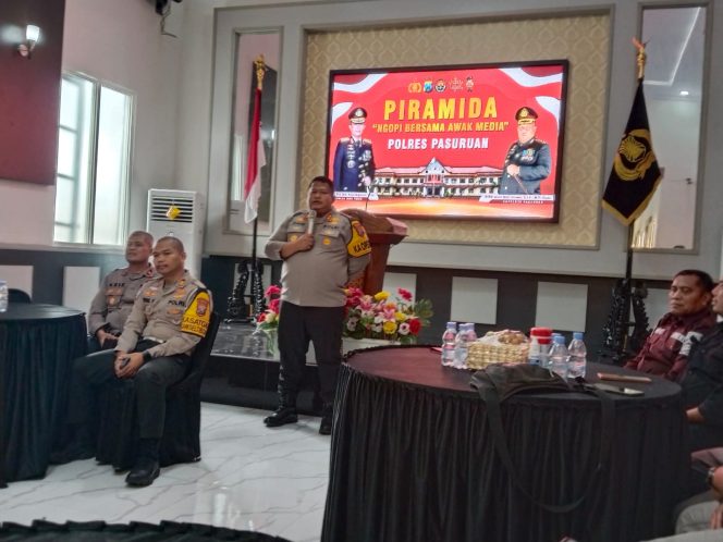 
 Kapolres Pasuruan Gelar Piramida (Ngopi Bareng) Bersama Awak Media Jalin Sinergitas